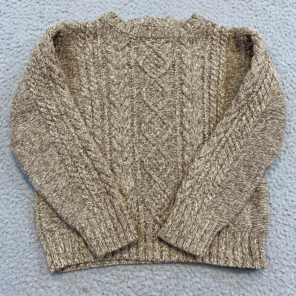 Gymboree Sweater Kids 5-6 Brown‎ Cable Knit Pullover Cotton Winter Crewneck